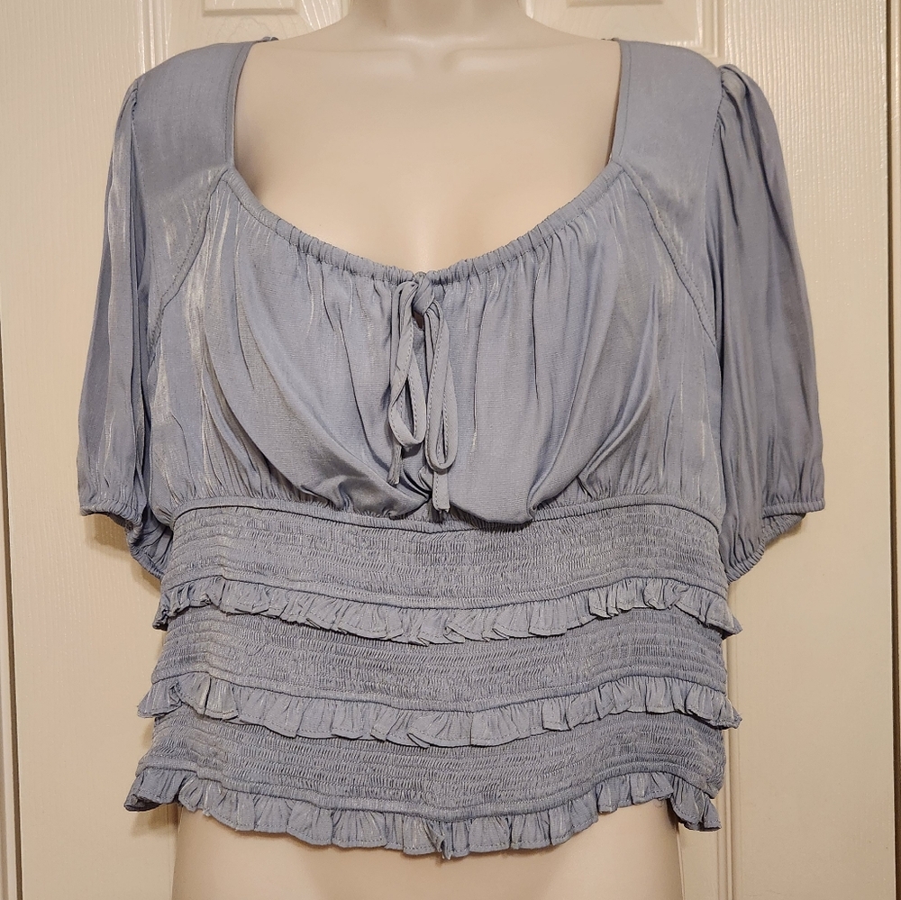 💙 Mustard Seed Blue Crop Top Size Large